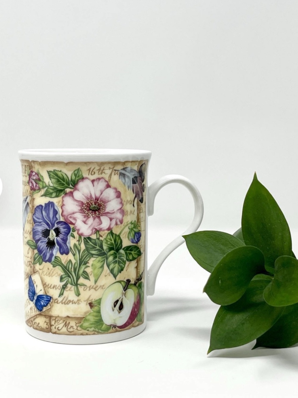 Crown Trent Vintage Fine Bone China Floral Mug